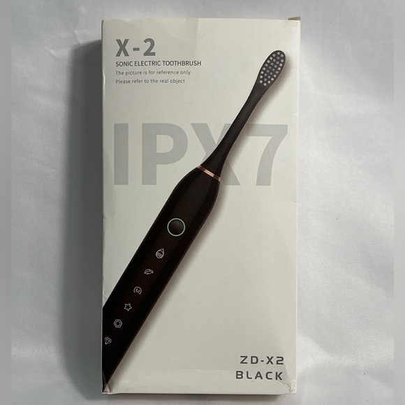 (1) X-2 Sonic Electric Toothbrush Black Rechargeable 4 Brush Heads New - Picture 8 of 11